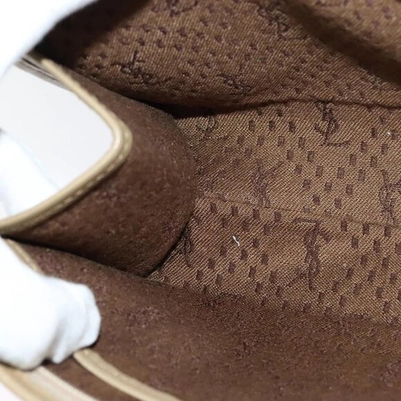 SAINT LAURENT Clutch Bag Canvas PVC Beige Gold Auth BA3959 - Picture 11 of 16
